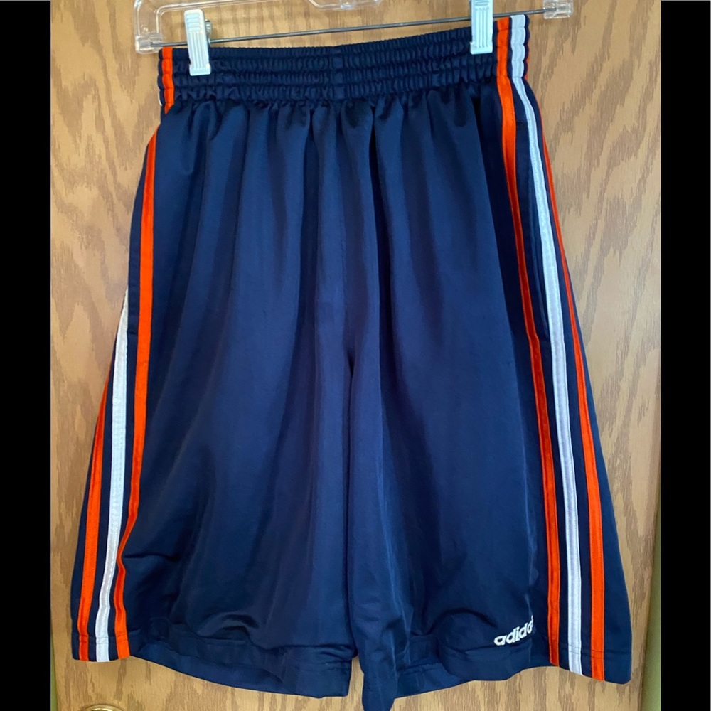 Vintage Adidas Navy Orange/White Stripe Shorts S